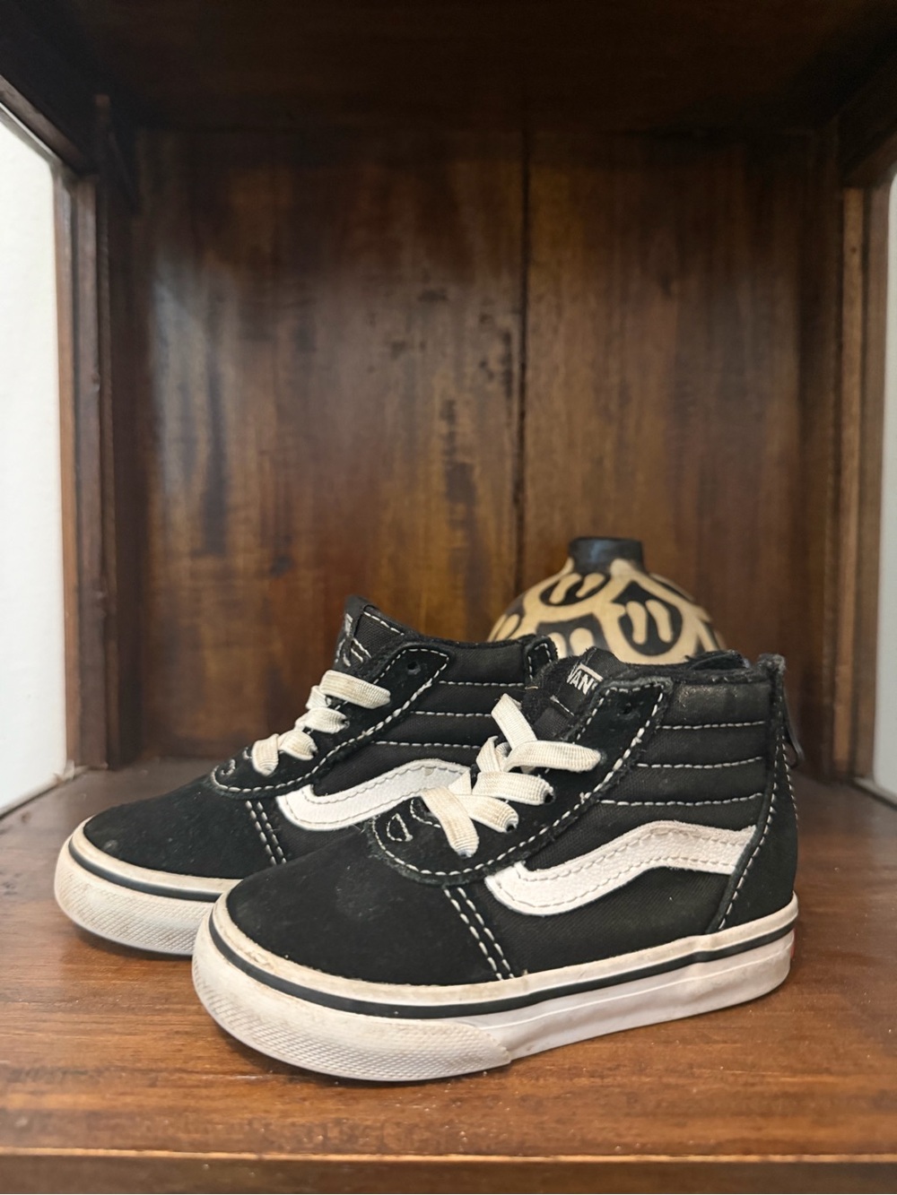 Vans Kids Black and White Classic High-Top Sneakers